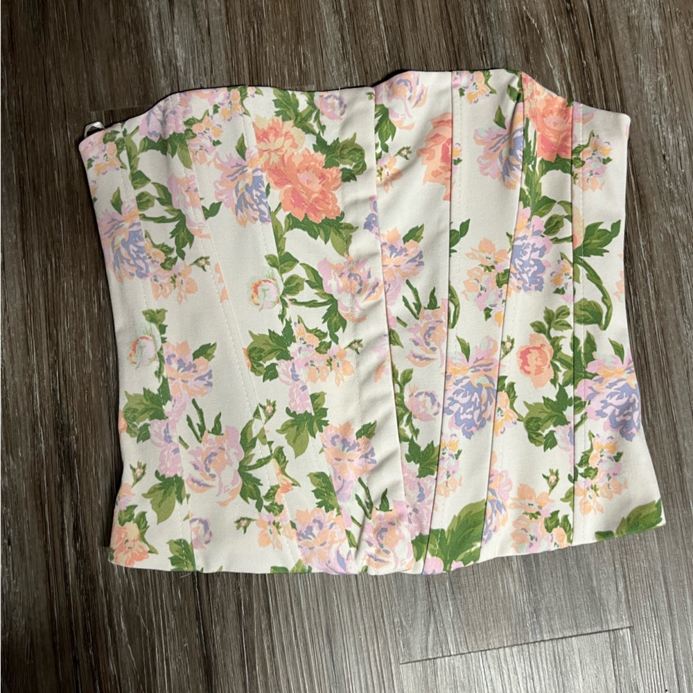 ZARA Floral corset